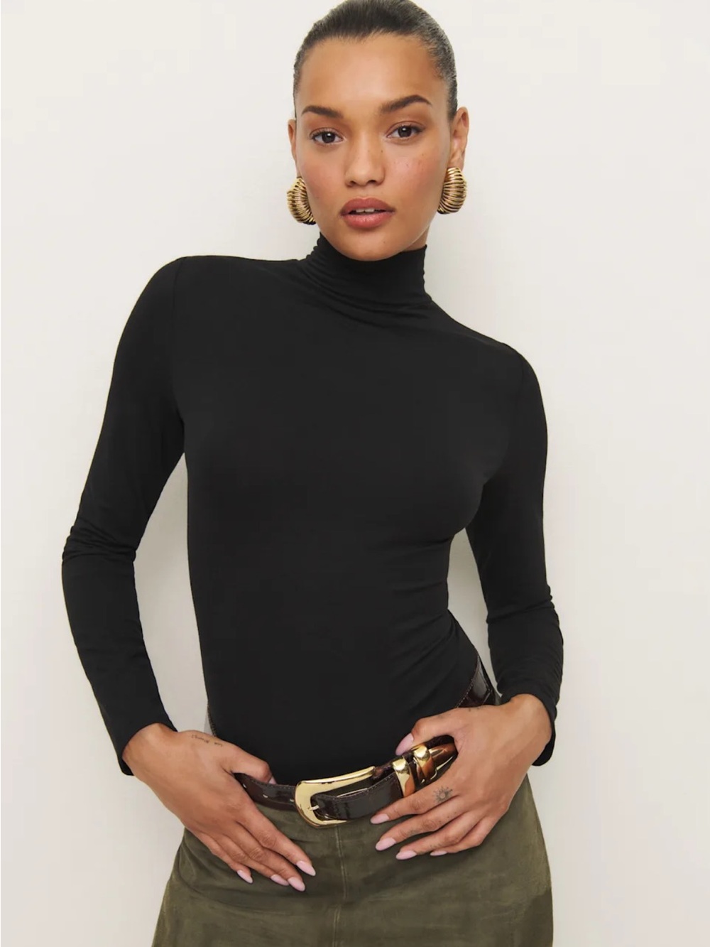 Reformation Nell Long Sleeve Turtleneck - Black
